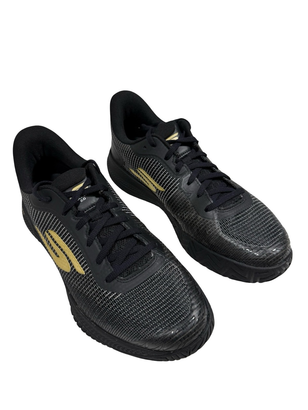 Skechers Viper Court Pro 2.0 Sz 9.5 Black Gold Arch Fit Pickleball Shoes 246109